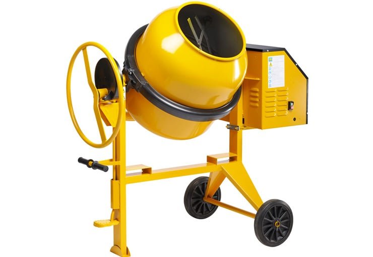 Bétonnière électrique jaune